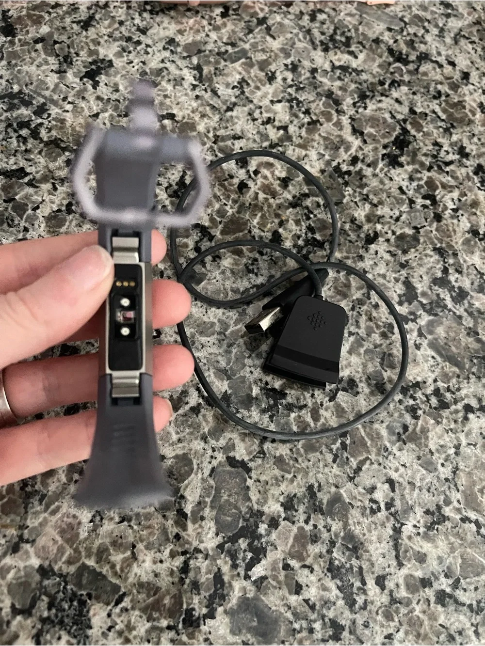 fitbit Alta HR Fitness Tracker in Gray Lavendar/Grey Band